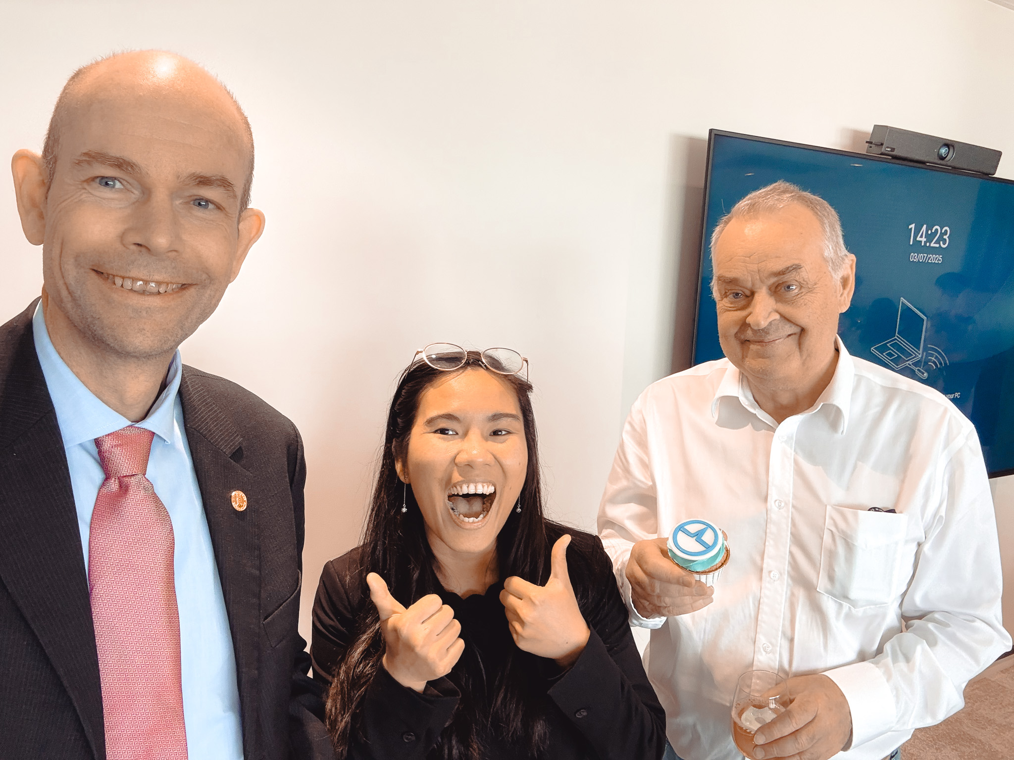 From Left: Professor Magne Olav Sydnes, Yomkippur Perez, CEO Erik Agner